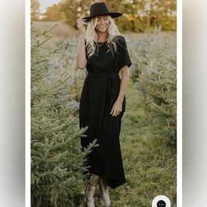 Roolee Black Wrap Maxi Dress